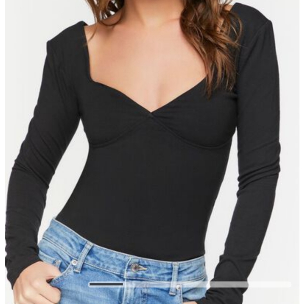 Forever 21 Underbust Long-Sleeve Bodysuit